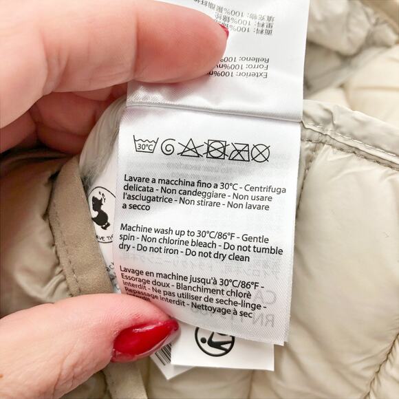 Save the Duck Womens Giga 16 Puffer Vest XXL Dune Beige Full Zip Mock Neck NWT - Picture 7 of 8